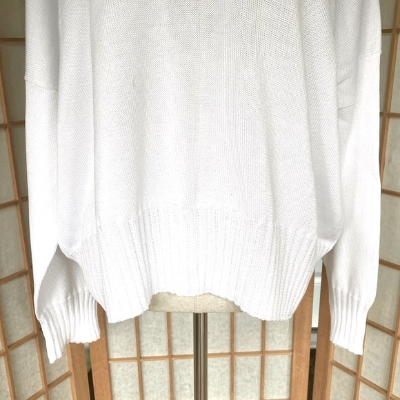 Shirin Guild White Cotton Boxy Loose Fit Scotland Sweater - Picture 4 of 15